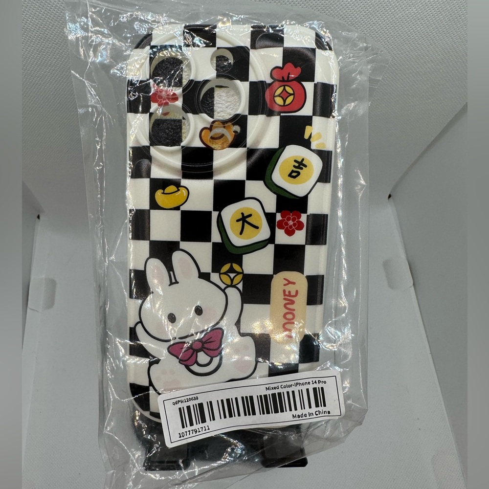 iPhone 14pro Checkered Bunny Case